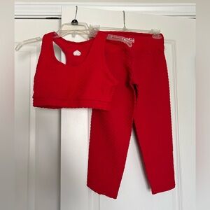 Booty by Brabants Croco set - cropped leggings + sports bra; Amor color